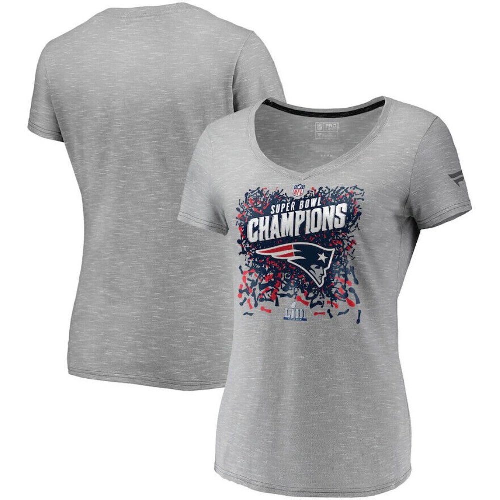New England Patriots Women Shirt Gray Size Large NFL Super Bowl Champions